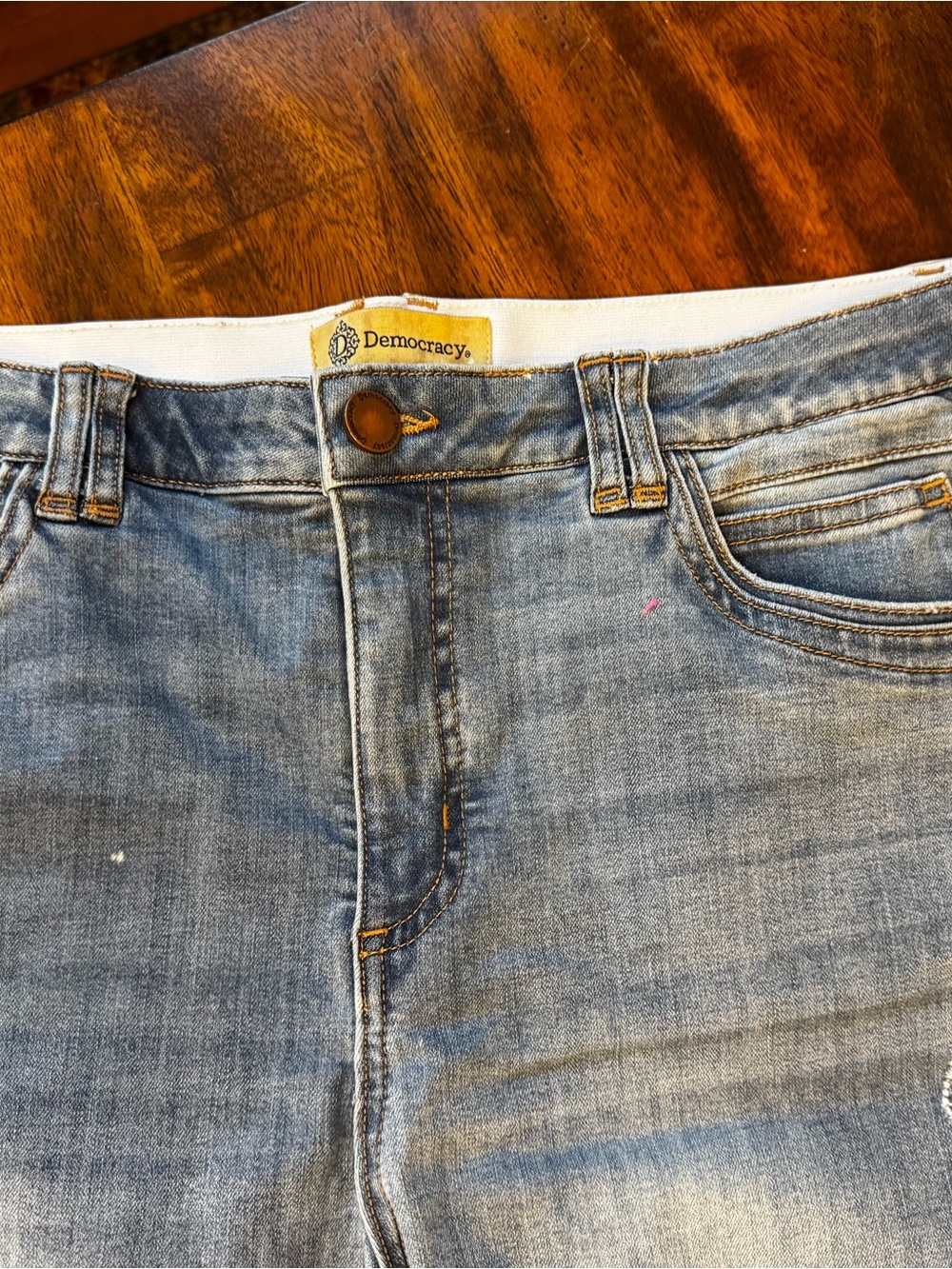 Democracy Light Blue Flare Jeans with Raw Hem size 14 - Picture 4 of 10